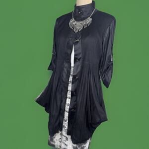 LINDI Draped Black Architectural Jacket | Avant Garde | Mod | Minimalist Tunic